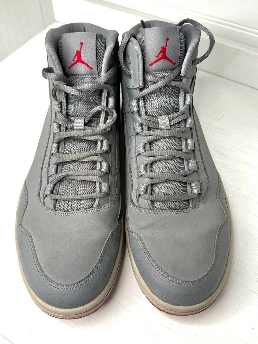 Jordan Executive Wolf Grey Varsity Red Size 12M- Rare Nike Sneaker